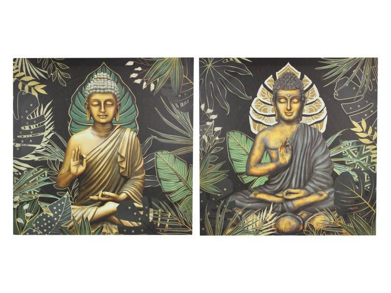 Rulai Buddha & Green Fern Canvas Print